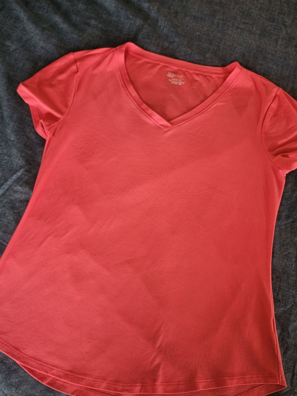 No Boundaries Coral V-Neck Short Sleeve Tee